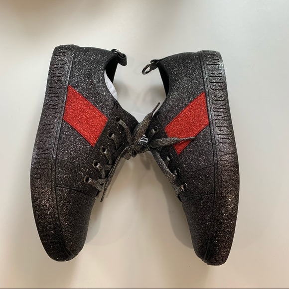 NEW! Opening Ceremony Glitter Sneakers in Black with Red Accent, Size 38 - Picture 6 of 11